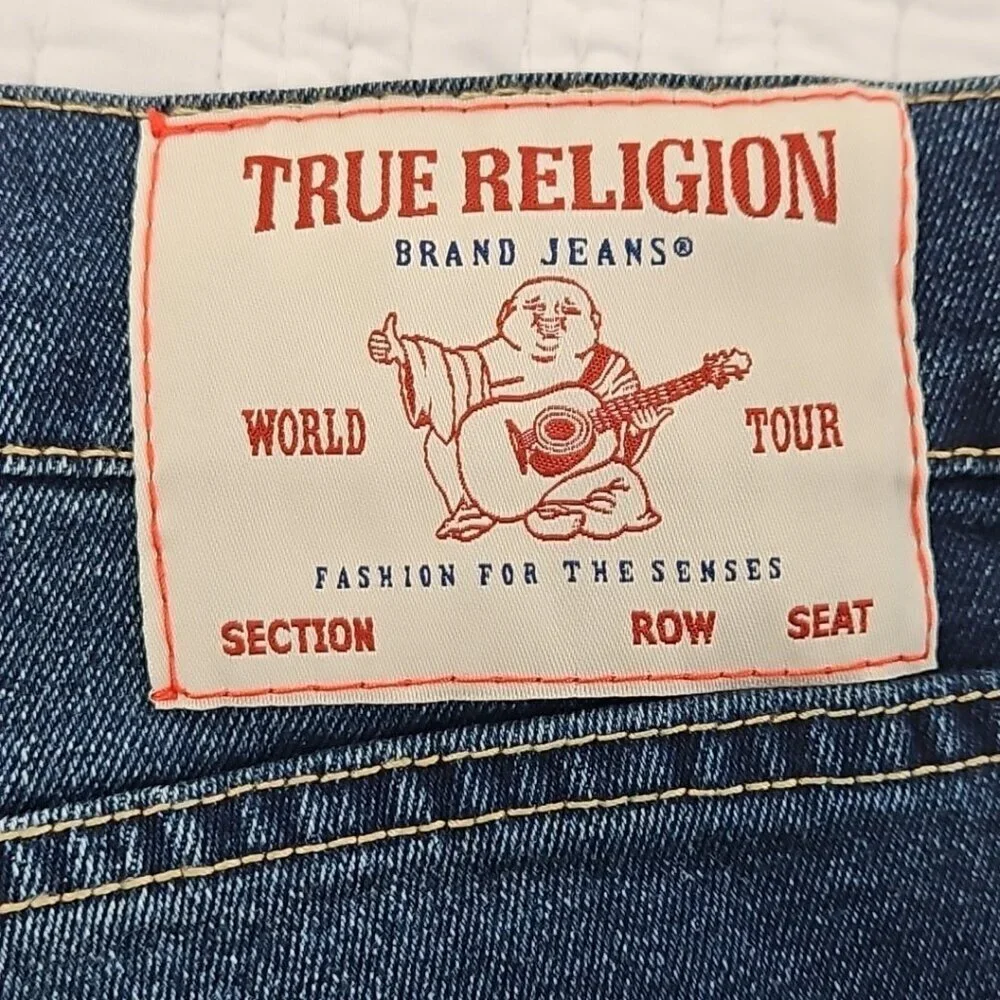 True Religion Ricky Jeans Men's 34 x 34 Relaxed Straight Blue Denim NWT Flap Pkt